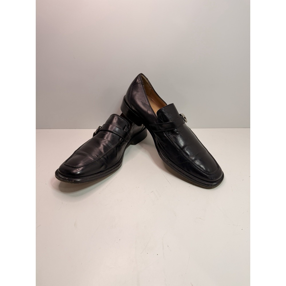 Bruno Magli Barlow Black Leather Horsebit Loafers Men's Size 9 M Italy